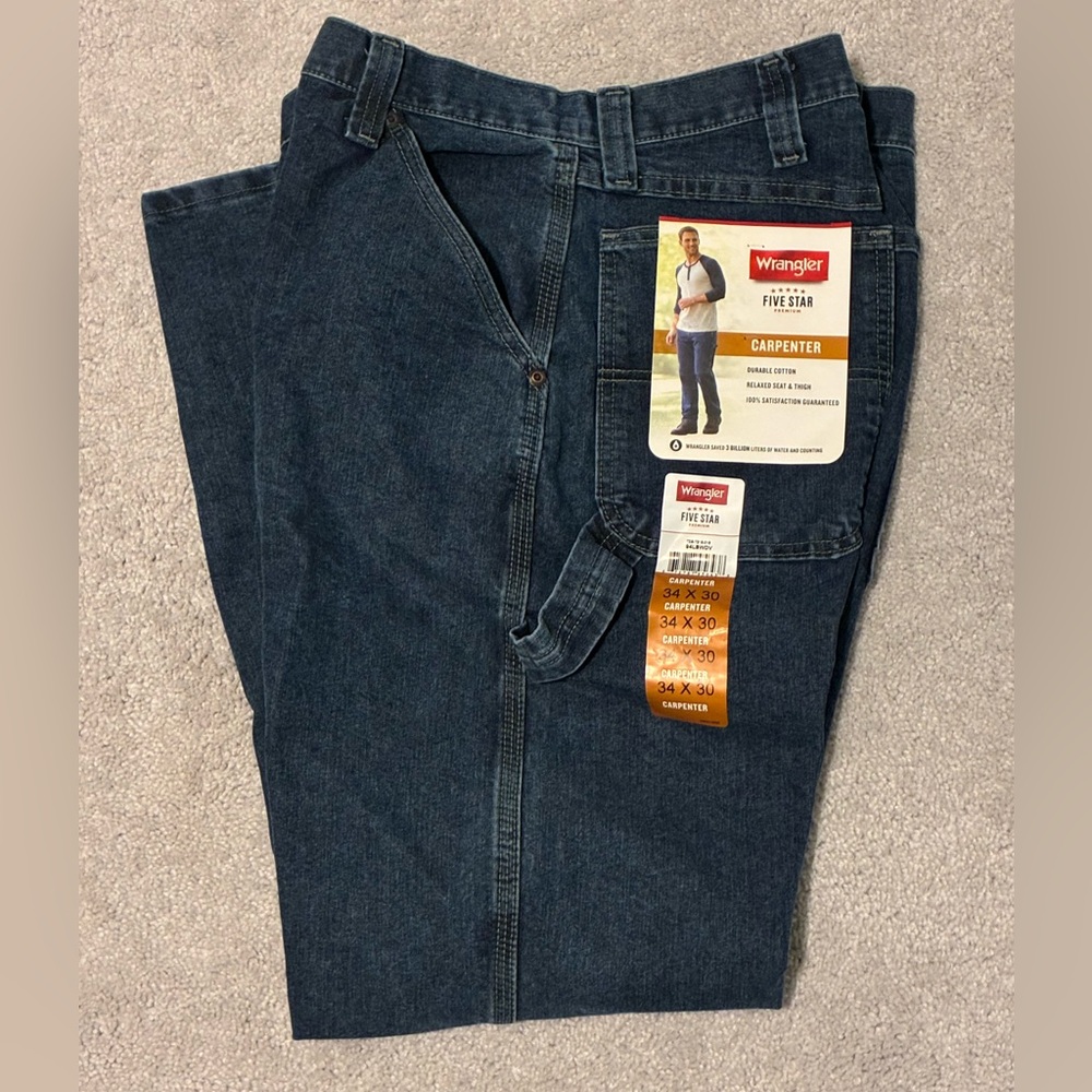 Wrangler Men's Dark Blue Relaxed Jeans